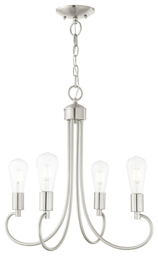 Livex Lighting Bari 4 Light Brushed Nickel Small Chandelier