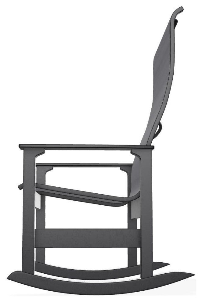 Leeward Sling Outdoor Supreme Rocker, Augustine Pewter/Black