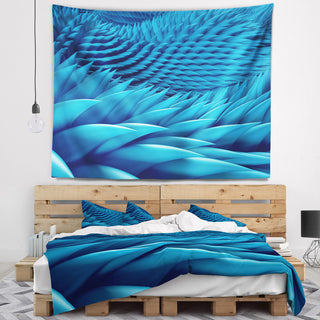Abstract Blue Wavy Background Abstract Wall Tapestry, 80"x68"