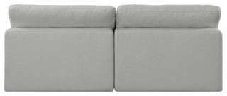 Comfy Upholstered Modular Sofa, Grey, 2-Piece: 2 Armless Chair, Linen Textured Fabric