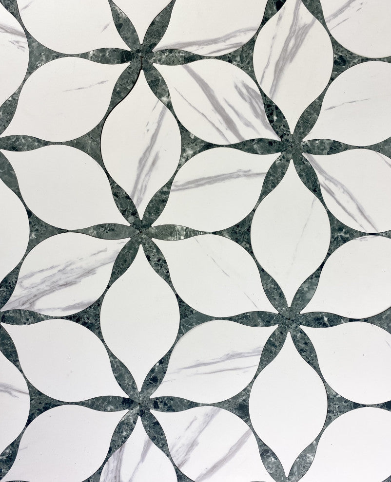 Calacatta & Blue Marble 10.375 in. x 13.625 in. x 0.125 in. Vinyl Peel and Stick