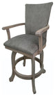 Swivel Wood 26" or 30" Bar Stool 700 Melina Base, Trendy Pewter and Whitewash, 26"
