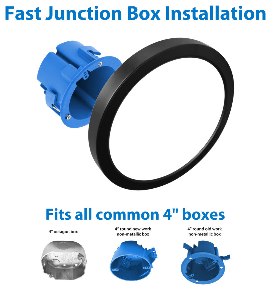 DSE 8" Black Round Selectable LED Surface Mount Downlight
