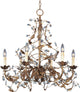 Elegante 6-Light Chandelier, Etruscan Gold
