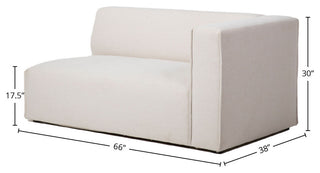 Premium 66" Upholstered Sectional Sofa, Beige