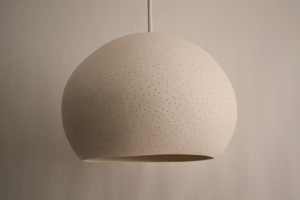 Pendant Lamp 15" Claylight Pendant, Dot Pattern, Led Bulb