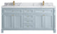 Paris 72" Double Sink Bathroom Vanity, Blue Heather 2" Calacatta Poannazo