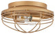 Vintage Retro Charm 2-Light Metal Frame Flush Mount Ceiling Lamp