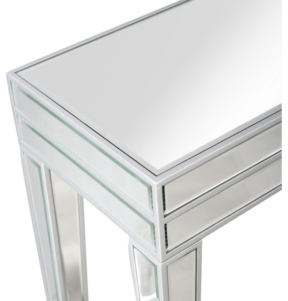 Clear Glass Mirror Console Table