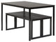 Modern Dining Table With Benches, 3-Piece Set, Espresso