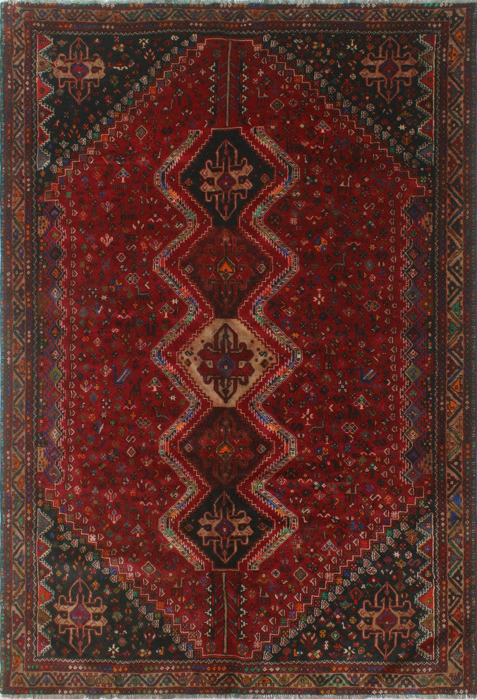 Fine Vintage Distressed P 545 Red Rug