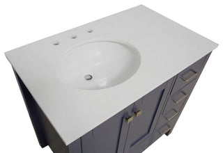 Horizon 36" Bathroom Vanity, Marine Gray, Engineered White