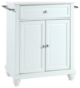 Pemberly Row Wood/Steel Portable Kitchen Island in White/Chrome