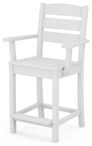 POLYWOOD Lakeside Counter Arm Chair, White