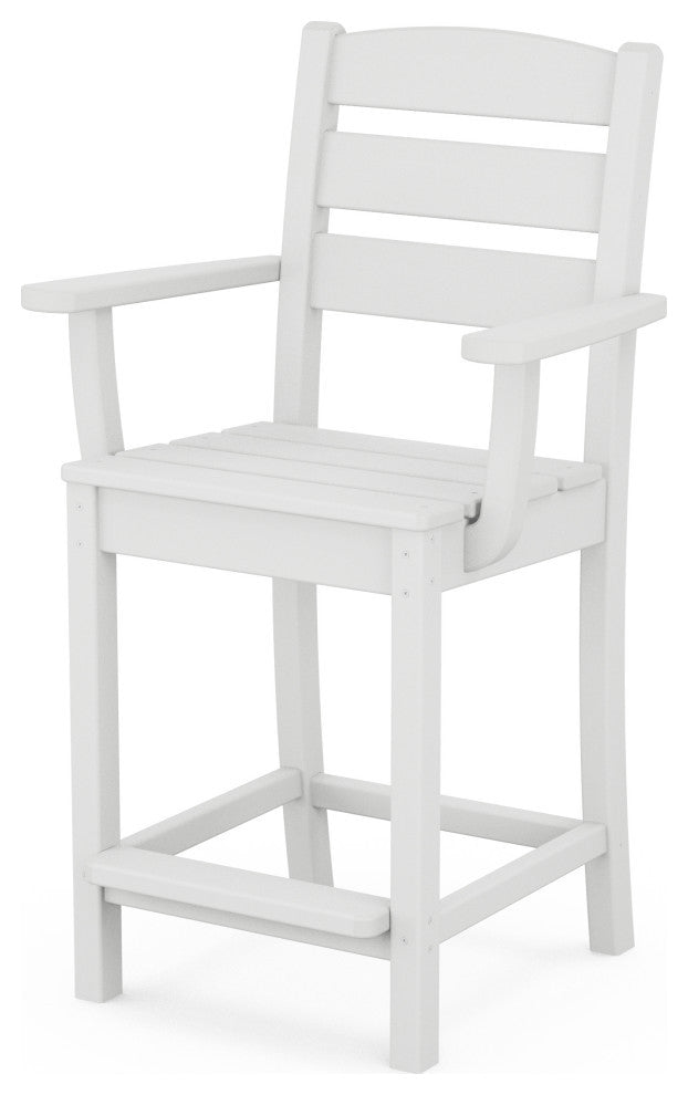 POLYWOOD Lakeside Counter Arm Chair, White