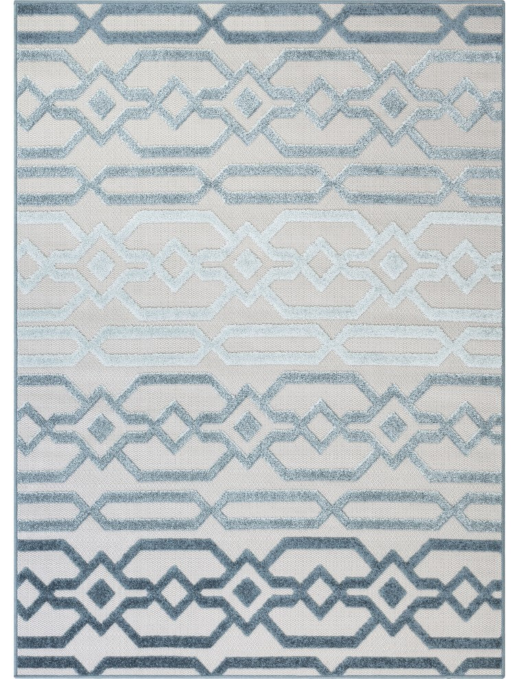Well Woven Valencia Emila Blue Contemporary Geometric 7'10"x10'6" Area Rug