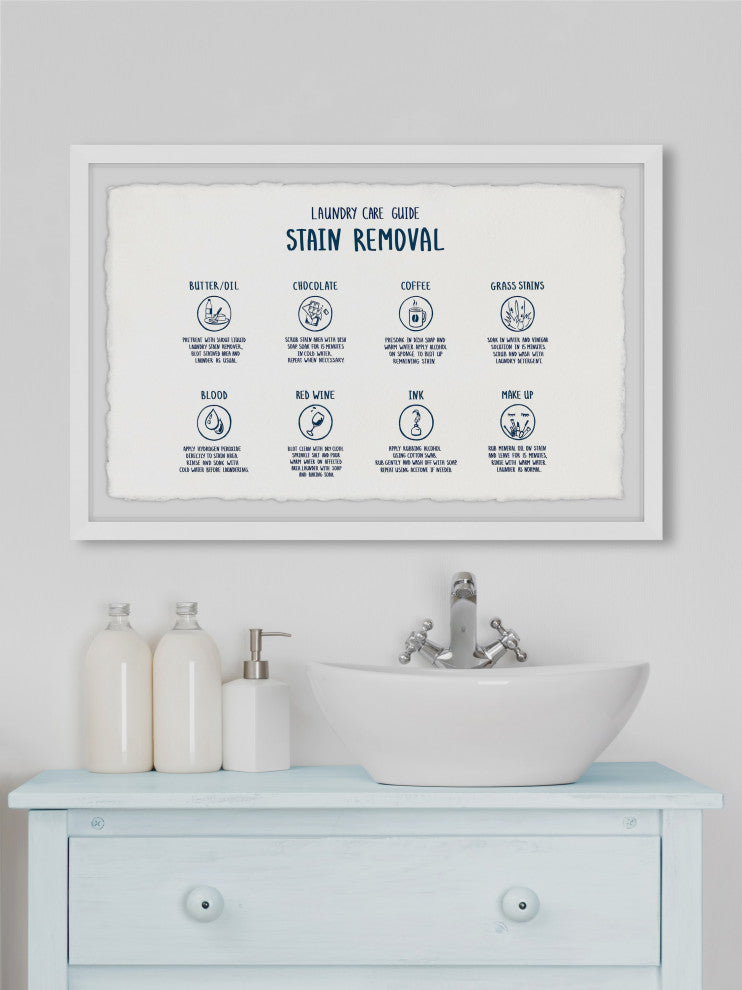 "Laundry Care Guide" Framed Painting Print, 24x16