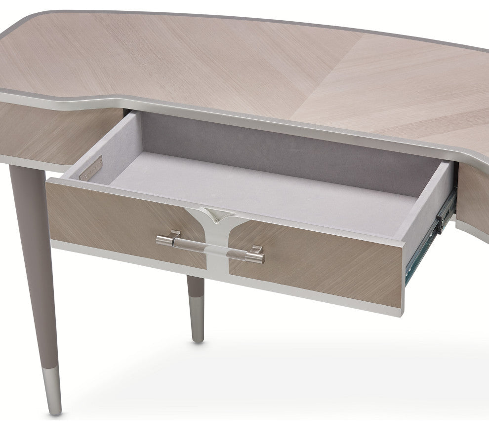 Lanterna Vanity With Mirror, Silver Mist