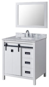 32" Davinci Bath Vanity, White and Mirror