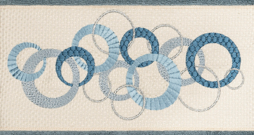 Linum Home Textiles Annabelle Embellished, Teal, Embellished Towel, 4-Piece Set