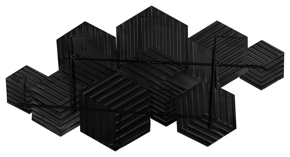 Contemporary Textured Hexagonal Metal Wall Decor
