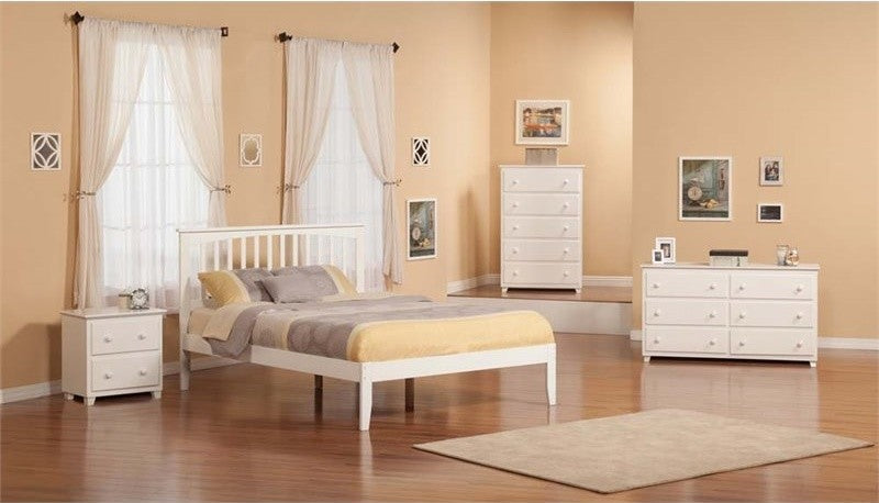 Mission Open Foot Bed, White, Queen