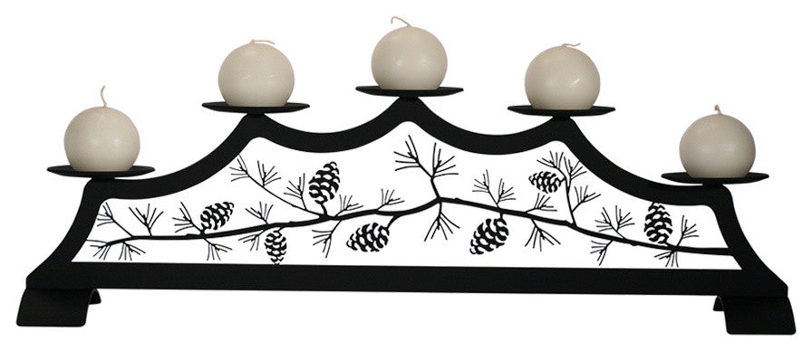 Pinecone, Fireplace Pillar Candle Holder