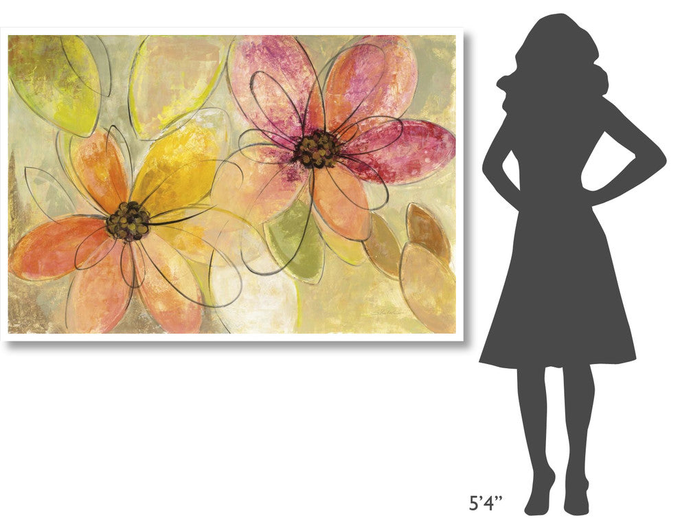 "Neon Floral Crop" Digital Paper Print by Silvia Vassileva, 62"x42"