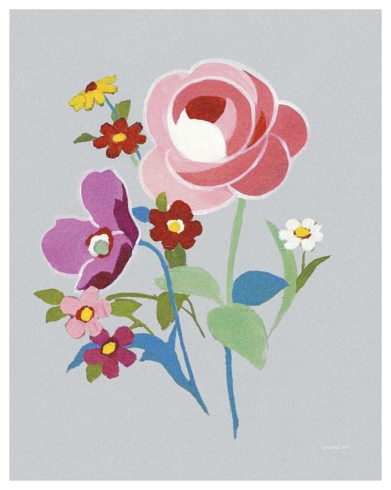 "Alpine Bouquet I Gray" Digital Paper Print by Danhui Nai, 18"x22"