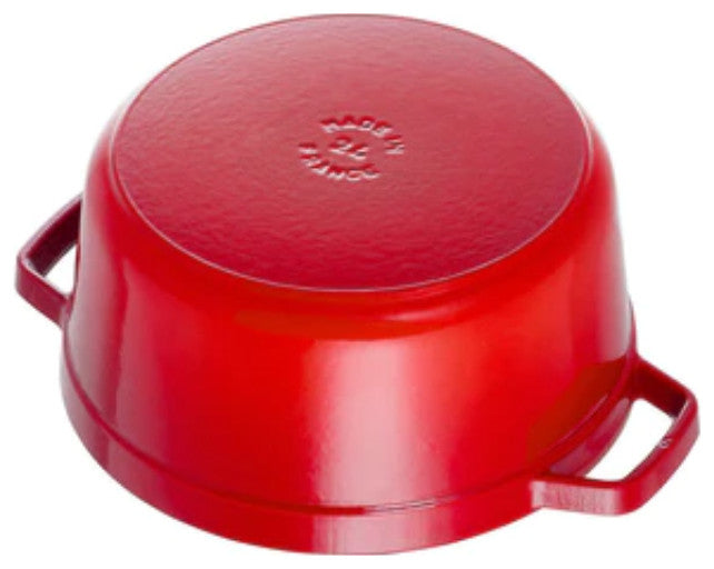 Staub Cast Iron Cherry Deep Round Cocotte, 5-Quart