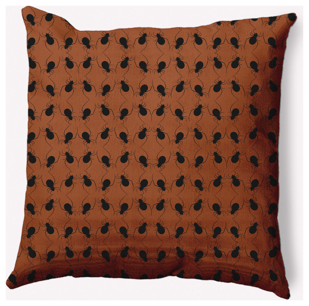 18" x 18" Spider Cluster Indoor/Outdoor Polyester Throw Pillow, Sienna