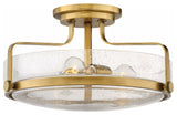 Harper Semi-Flush, Heritage Brass with Clear Seedy