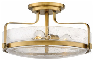 Harper Semi-Flush, Heritage Brass with Clear Seedy