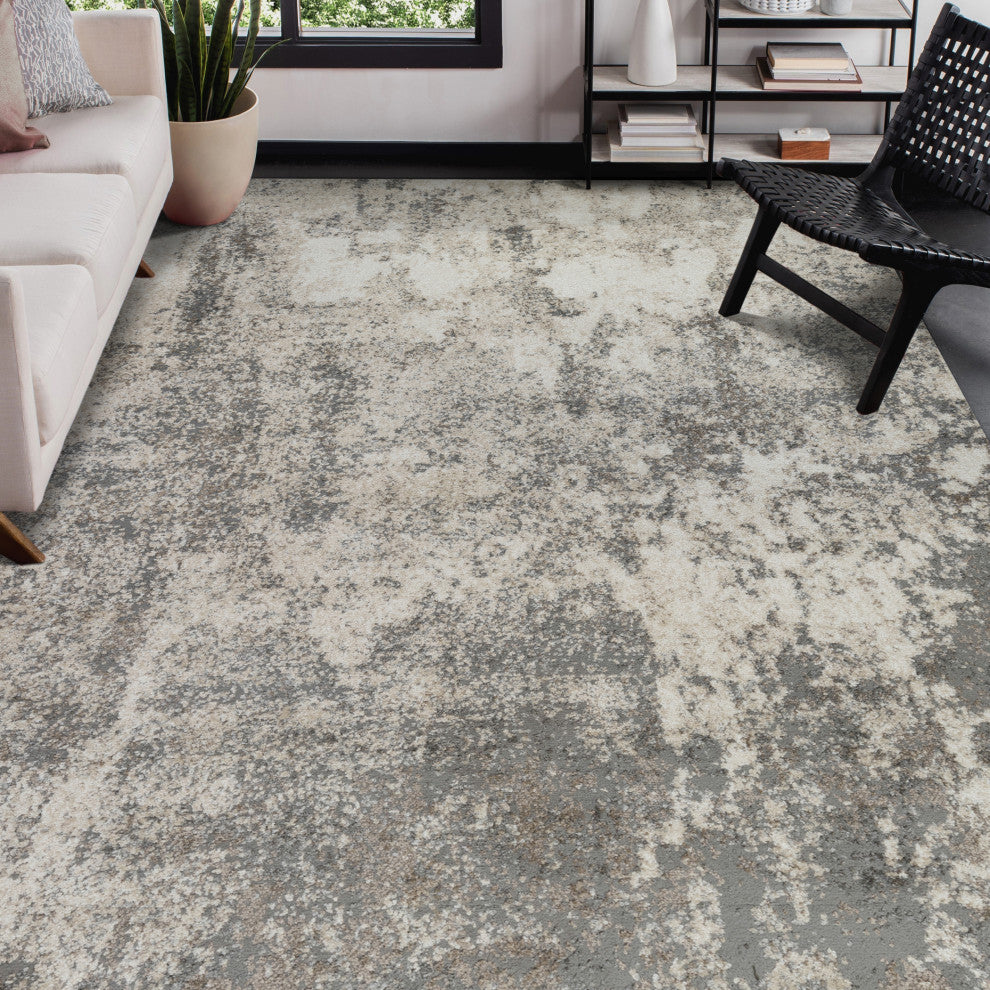 Yasmin Acy Area Rug, Gray, 7'10" x 10'6", Abstract