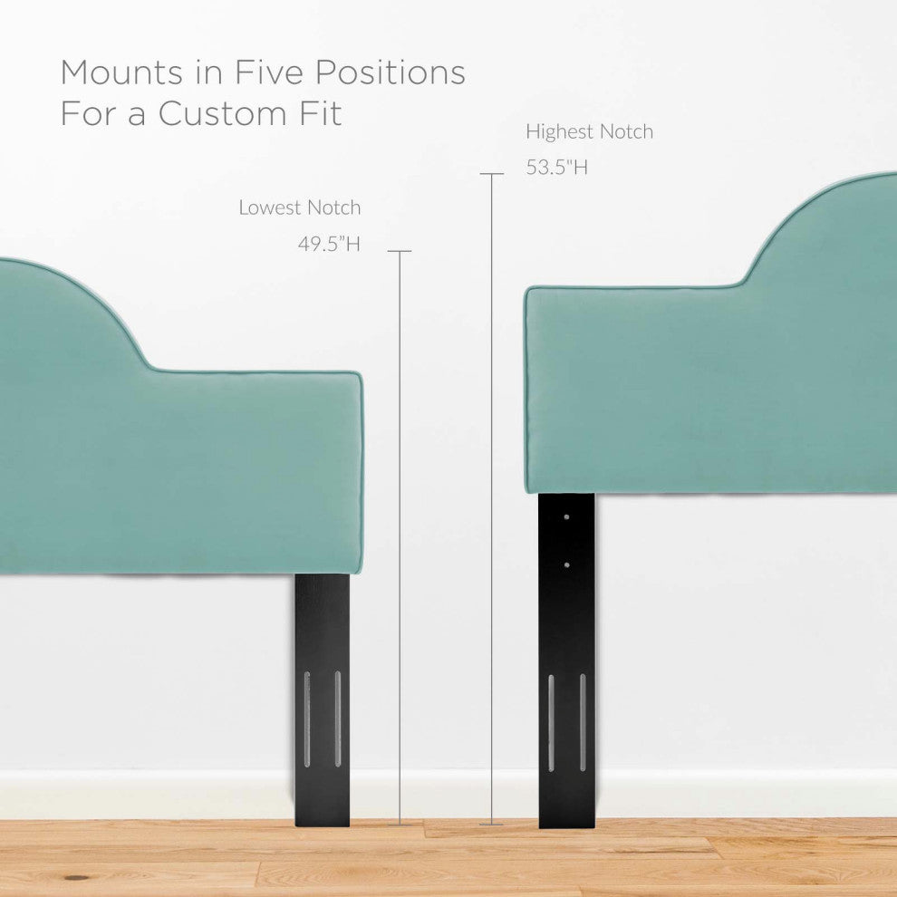 Headboard, Twin Size, Velvet, Blue, Modern Contemporary, Bedroom Master Suite