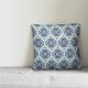 "Blue Watercolor Medallion" Outdoor Throw Pillow, 18"x18"