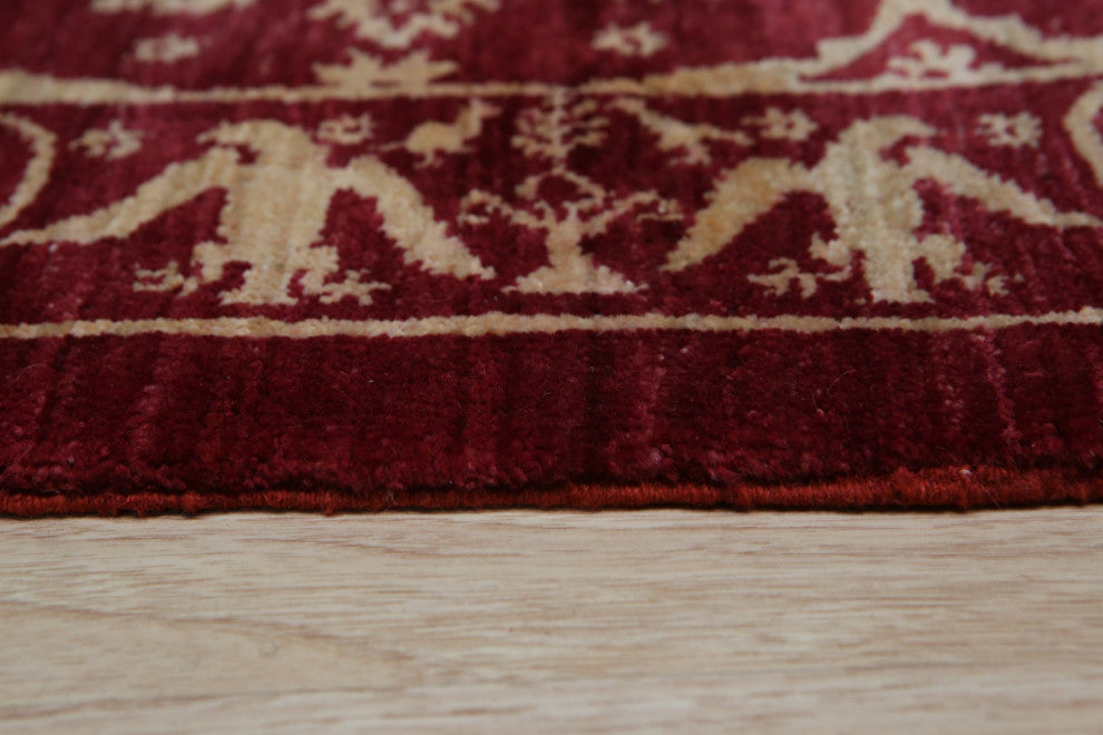 Red Transitional All Over Turkish Knot Area Rug