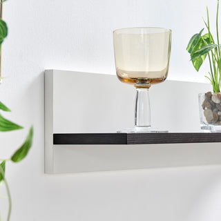 Danya B. Repose Display Photo Ledge Shelf Set of 2, White/Dark Walnut