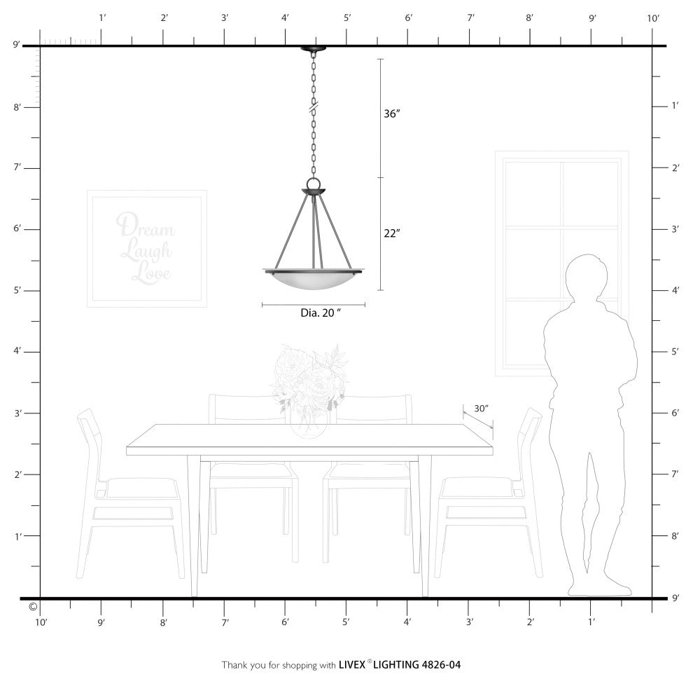 Livex Lighting Black 3-Light Pendant Chandelier