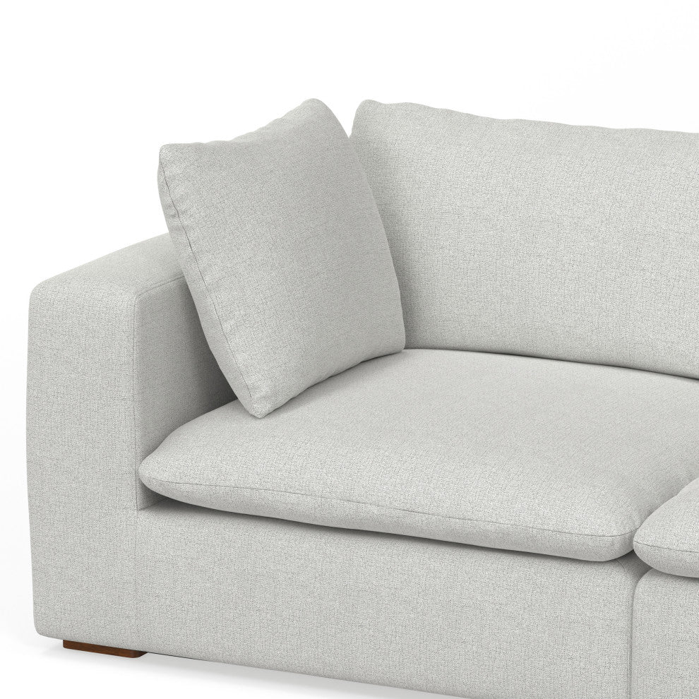 Jasmine 3-Seater Modular Sofa in Performance Fabric, Cloud Gray