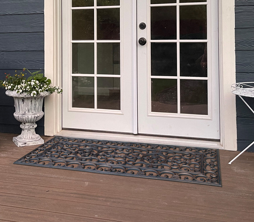 A1HC Rubber Grill Elegant Double Doormat, 18"x48"