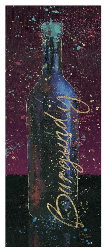 "Wine Splash Dark V" Digital Paper Print by Wellington Studio, 26"x62"