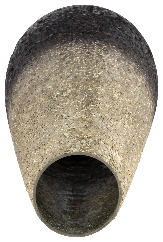 18" Crackled Vase, Gray Ombre