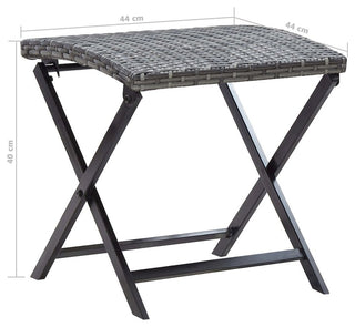 Folding Stool Poly Rattan Gray
