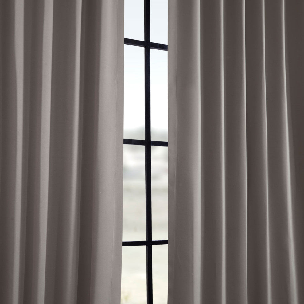 Neutral Gray Room Darkening Curtain, Set of 2, 50"x120"