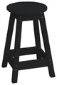 Poly Lumber Bar Stool, Black, Dining Height, Round
