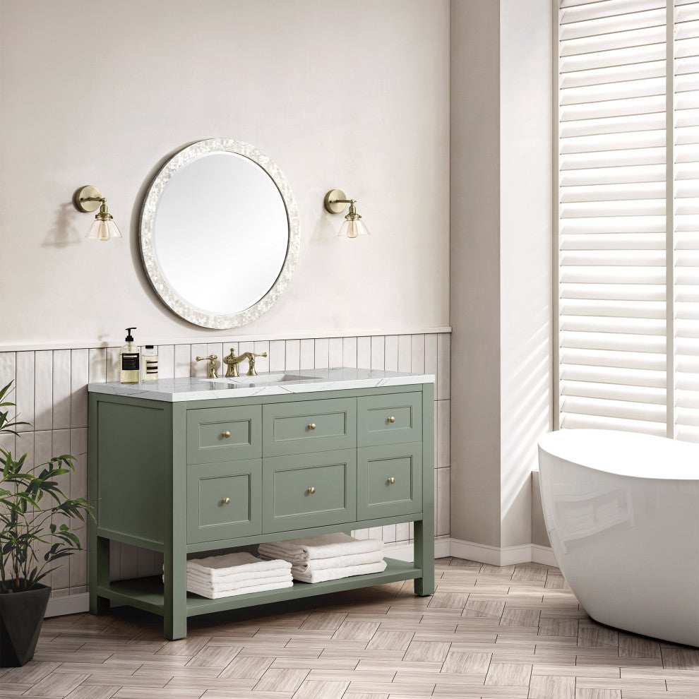 Breckenridge 48" Single Vanity, Smokey Celadon,  Ethereal Noctis Top