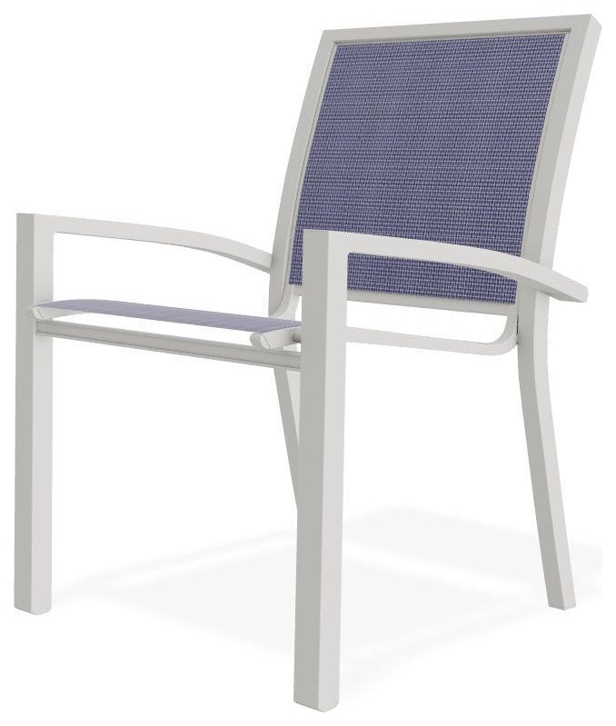 Kendall Sling Stackable Outdoor Dining Chair, Breeze/Snow