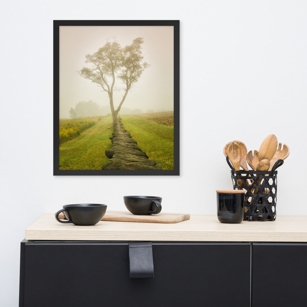 Calming Morning Rural Landscape Framed Photo Paper Wall Art Prints, Black, 16" X 20"