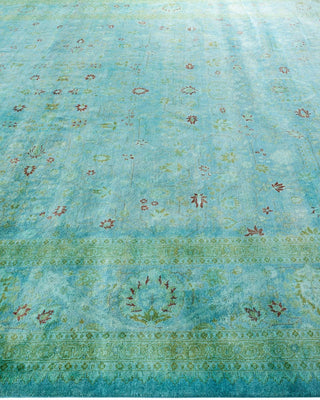 Overdyed, One-of-a-Kind Hand-Knotted Area Rug Green, 10'3"x20'4"